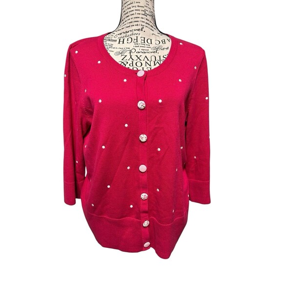 Christopher & Banks Womens Bowling Vintage Retro Button Sweater Cardigans Size M - Picture 1 of 10